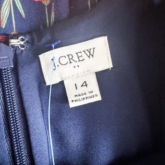 Talbots Navy Blue Pink Floral Sheath Dress Sleeveless 14 - Picture 5 of 5